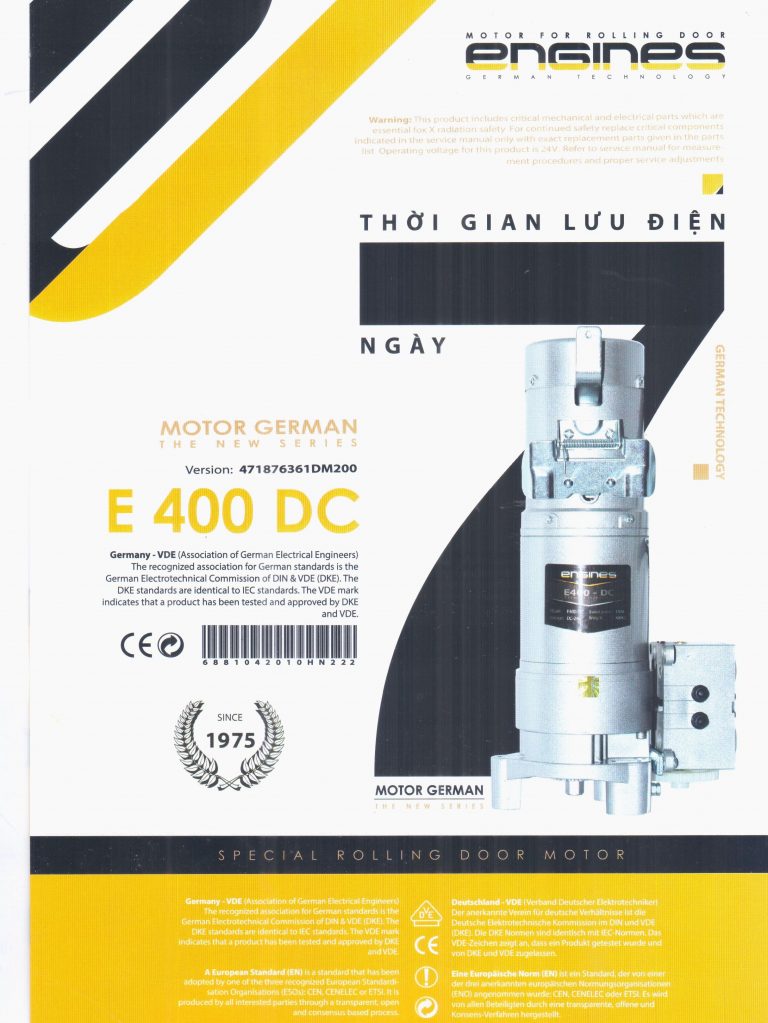 Motor cửa cuốn Enginess lưu điện