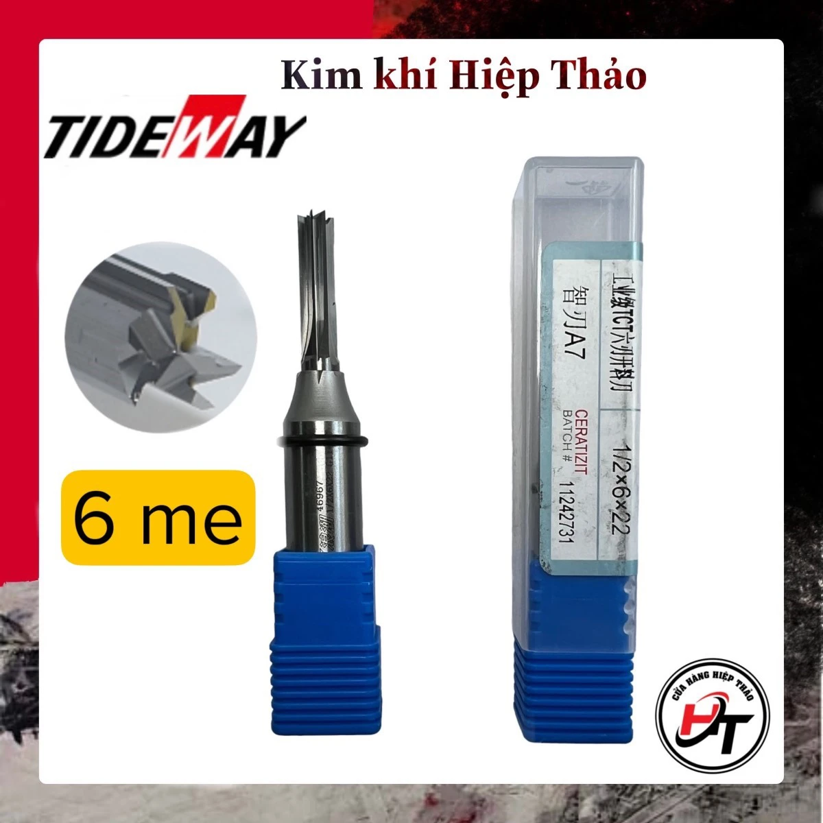 Mũi phay CNC cắt gỗ 6 me