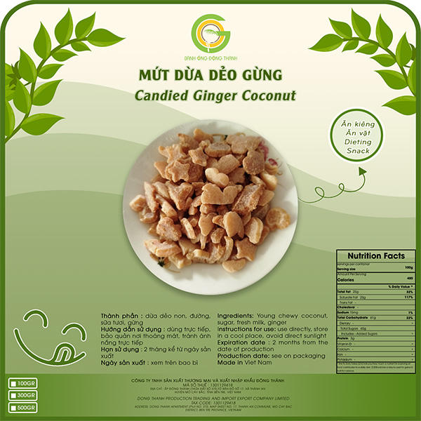 Mứt dừa dẻo gừng