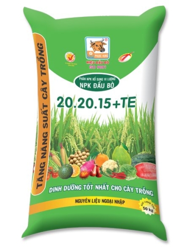 Phân bón NPK 20-20-15 + TE bao xanh