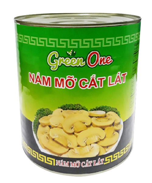 Nấm mỡ cắt lát đóng lon Green One 2840 g x 6
