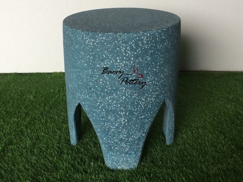 Ghế đẩu bê tông xanh đời mới - terrazzo