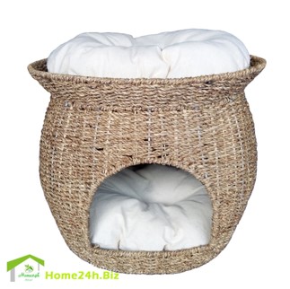 Nhà thú cưng đan cói 2 tầng