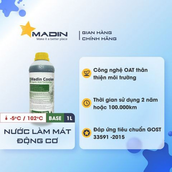 Madin Coolant Base 20% Mono Ethylen Glycol 1L
