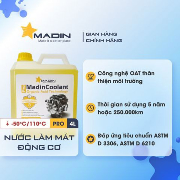 Madin Coolant Pro 60% Mono Ethylen Glycol 4L