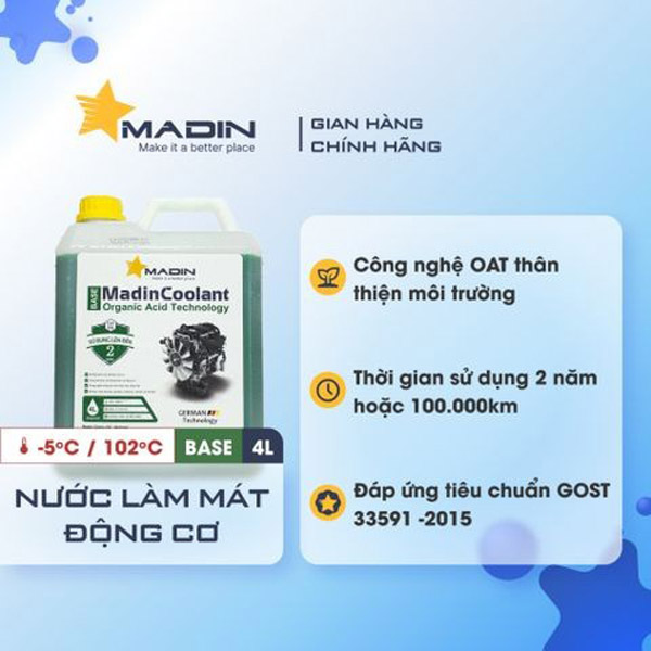 Madin Coolant Base 20% Mono Ethylen Glycol 4L