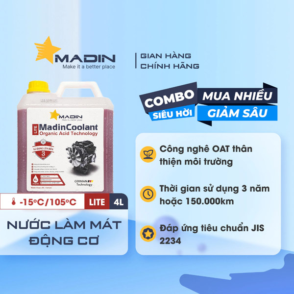 Madin Coolant Lite 37,5% Etylen Glycol 4L