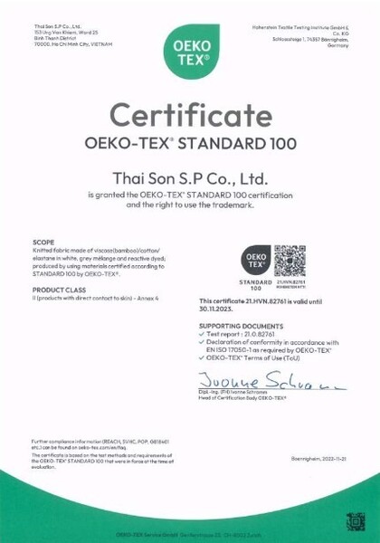 OEKO-TEX STANDARD 100