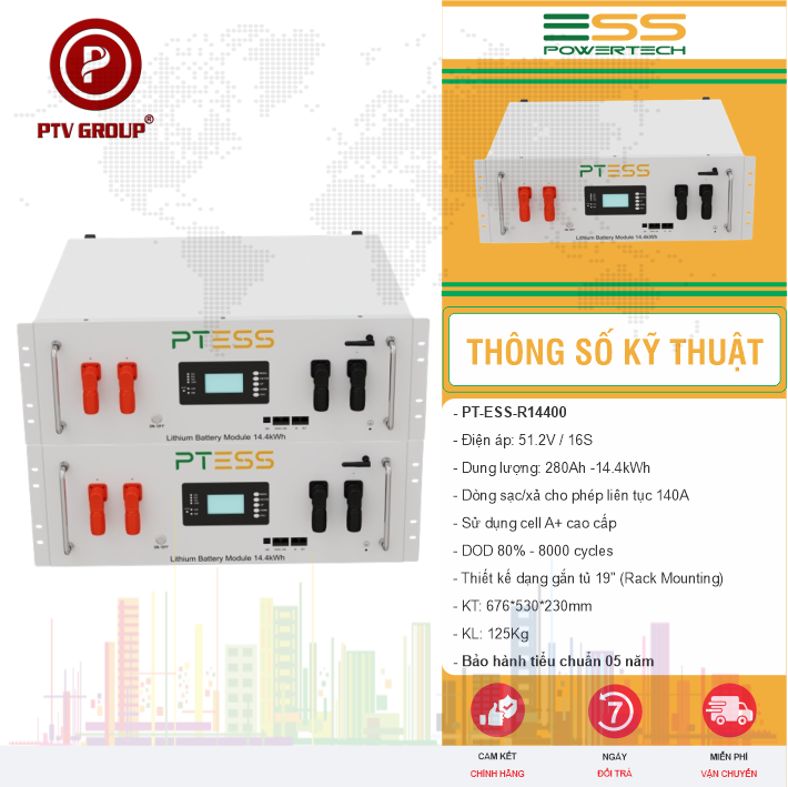 Pin PT-ESS-R14400 51.2V280AH
