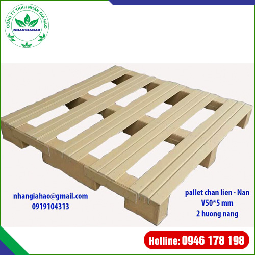Pallet chân liền nan V 2 hướng nâng