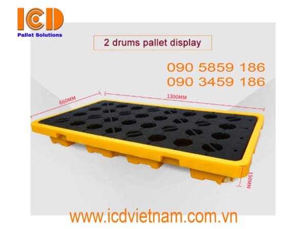 Pallet nhựa chống tràn dầu PLNCTD-1306615-1LK