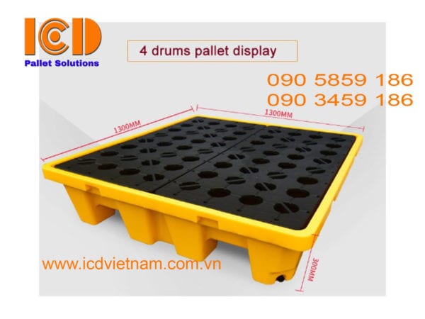 Pallet nhựa chống tràn dầu PLNCTD-1313-1LK