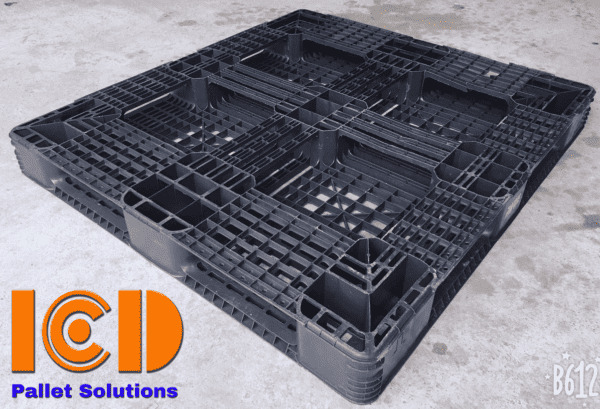 Pallet nhựa đen ICD cũ KT1200x1100x120mm