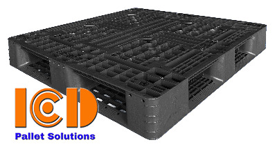 Pallet nhựa kê kho lạnh ICD PL08-3 1200x1000x145mm màu đen