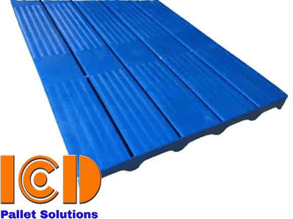 Pallet nhựa lót sàn không chân 1800x600x50mm màu xanh dương