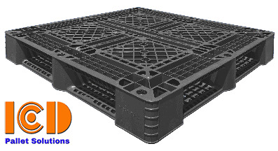 Pallet nhựa xuất khẩu 1100x1100x150mm màu đen mã PL09-LK