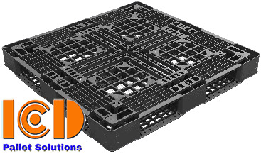 Pallet nhựa xuất khẩu ICD PL15 KT1100x1100x125mm màu đen