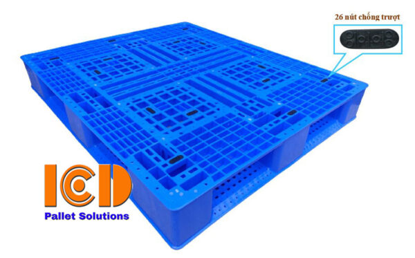 Pallet nhựa xuất khẩu chữ thập 1000x1200x150mm