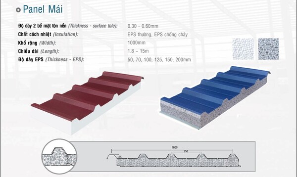 Panel EPS chống cháy - Tấm mái