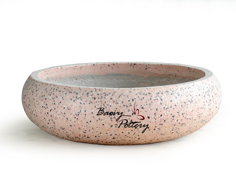 Chậu cây hình bát - Terrazzo hồng
