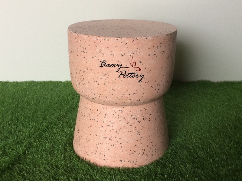 Ghế đẩu bê tông hồng - terrazzo