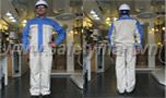 Quần áo Lam Giang phối màu xanh