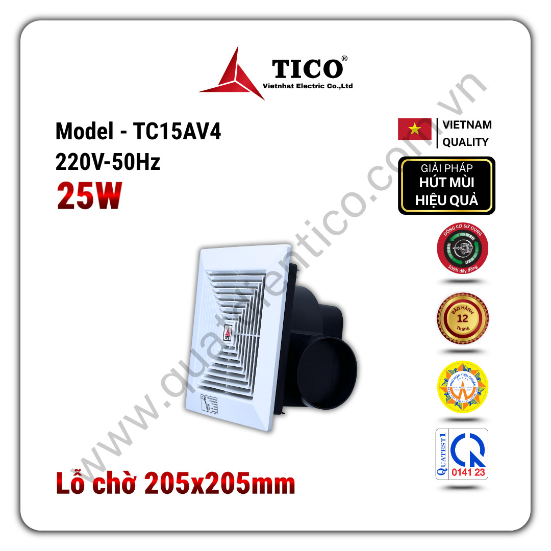 Quạt thông gió hút ngang Tico TC15AV4