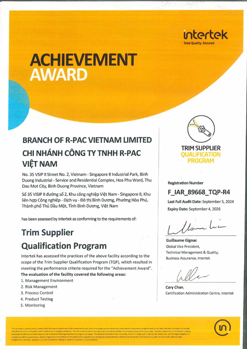 Chứng nhận TQP