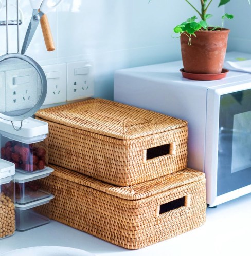 Giỏ mây có nắp đậy