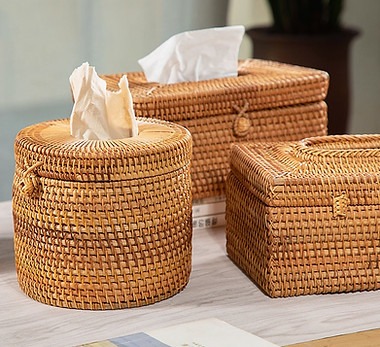 Hộp đựng khăn giấy mây