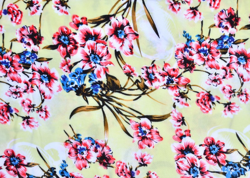 Vải Rayon in hoa