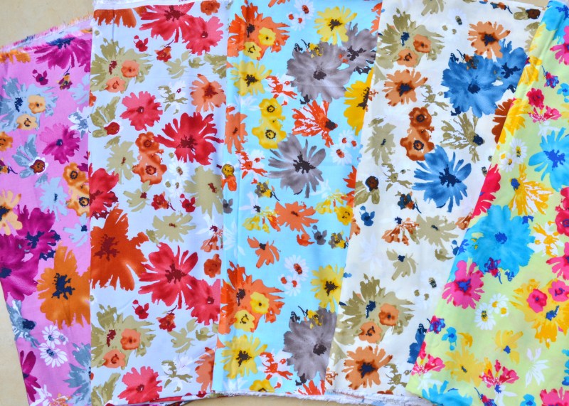Vải Rayon in hoa