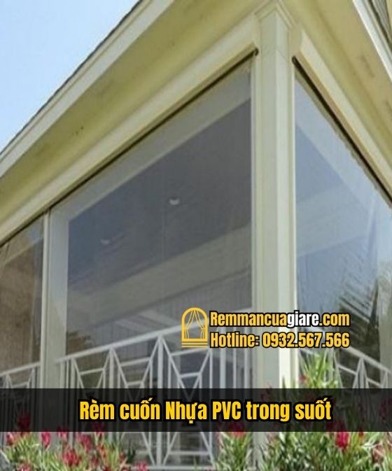 Rèm cuốn nhựa PVC trong suốt