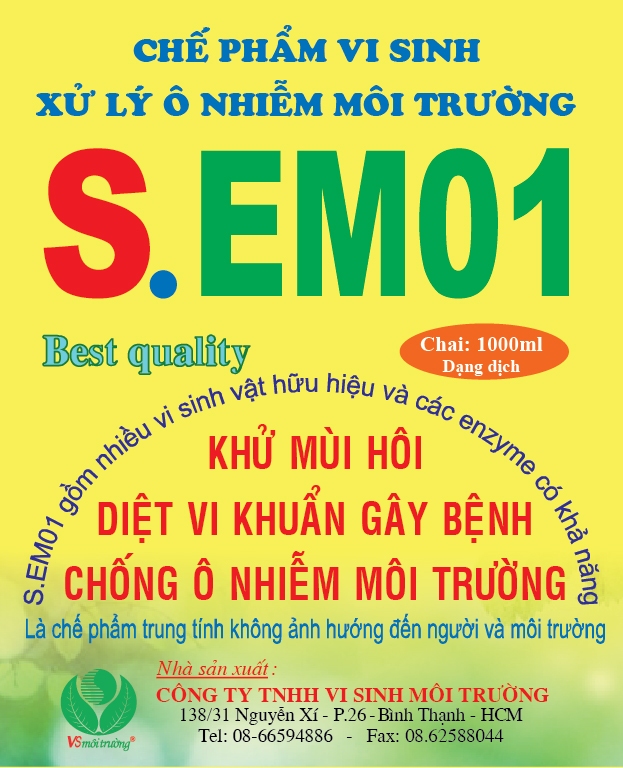 Chế phẩm vi sinh xử lý ô nhiễm S-EM01