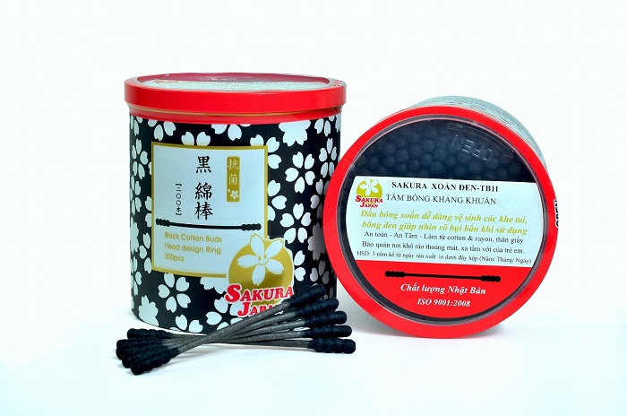 Tăm bông SAKURA xoắn đen
