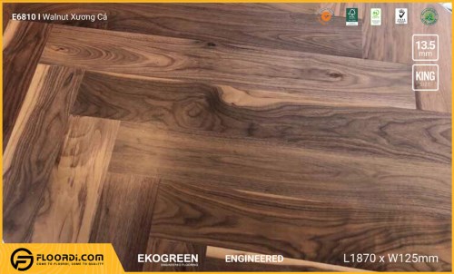 Sàn gỗ Walnut xương cá