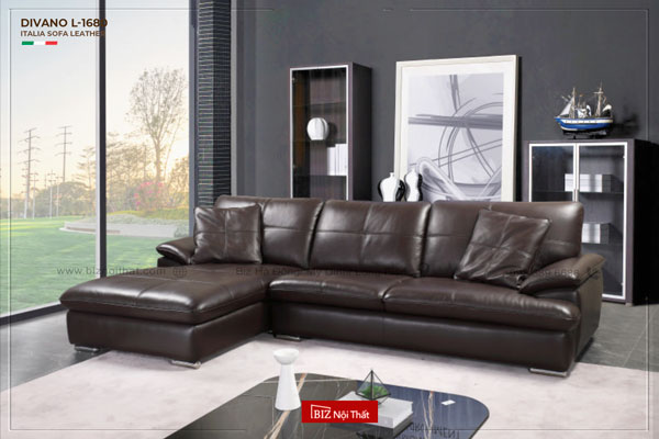 Sofa da chất liệu da bò ý dài 3.1m Divano L-1680