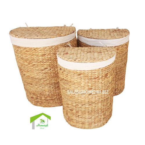 Sọt lục bình bán nguyệt lót vải