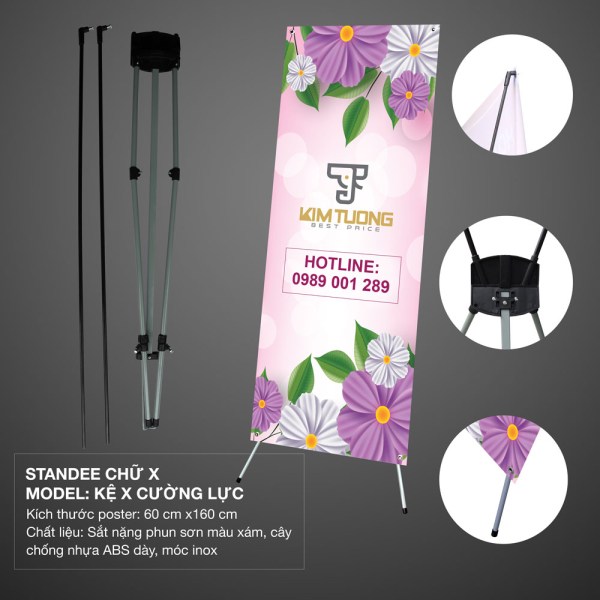 Standee chữ X cường lực