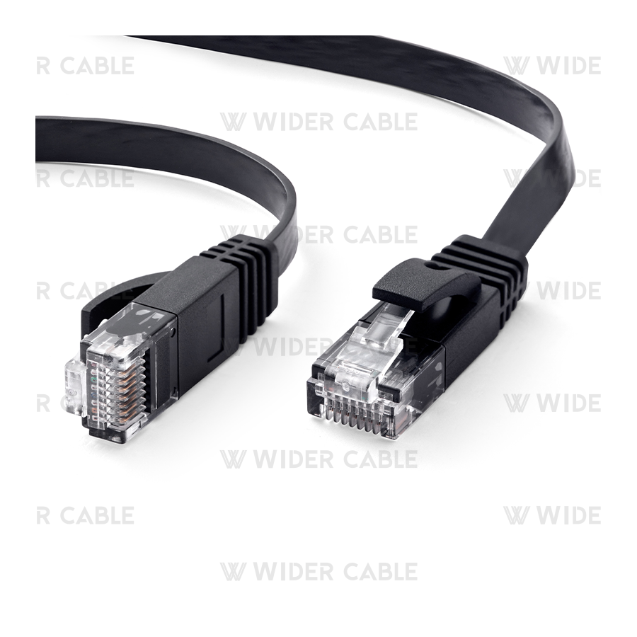 Super Flat CAT6 Ethernet Network Patch Cord - Black