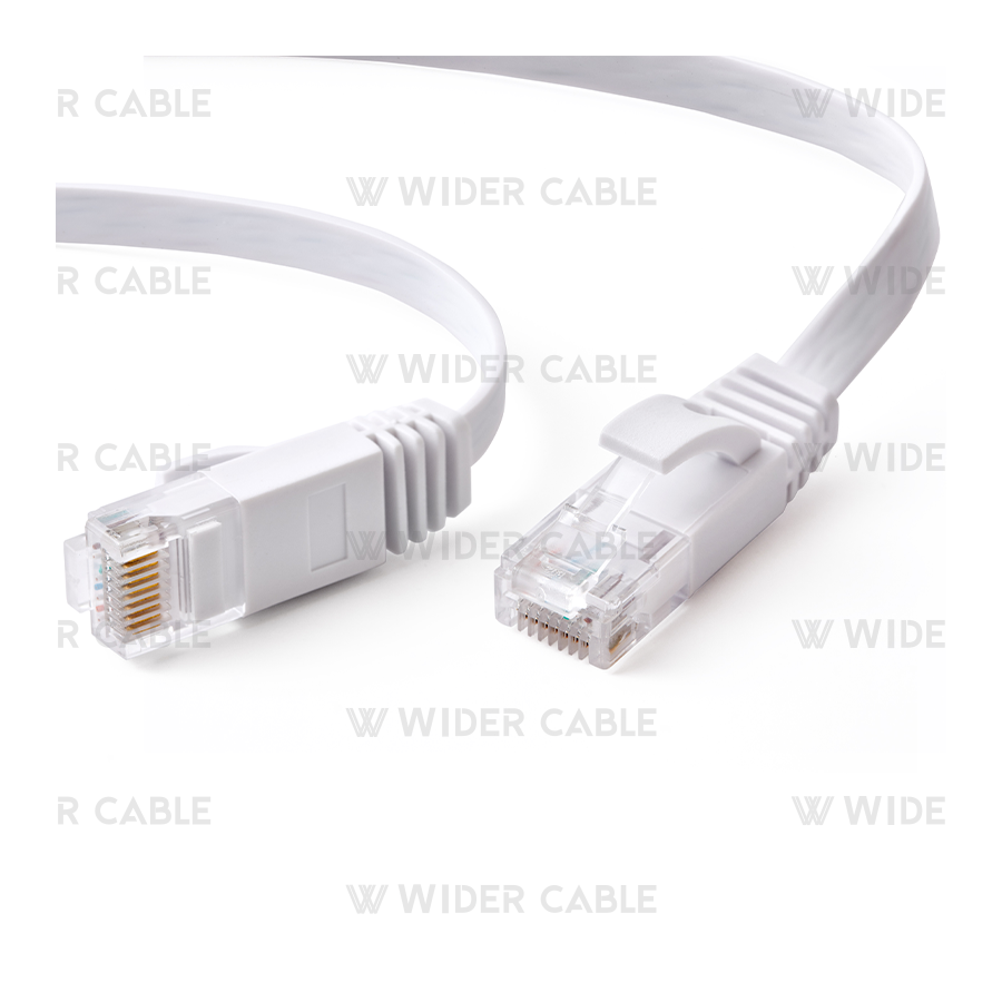 Super Flat CAT6 Ethernet Network Patch Cord - White