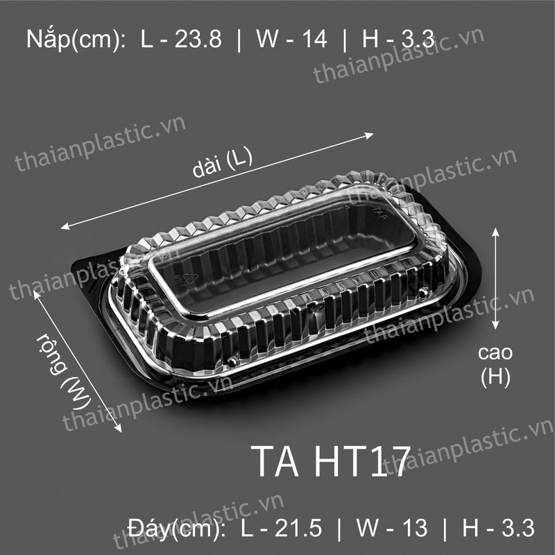 Khay thực phẩm TA HT17 đáy + nắp