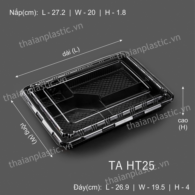 Khay thực phẩm TA HT25 đáy + nắp