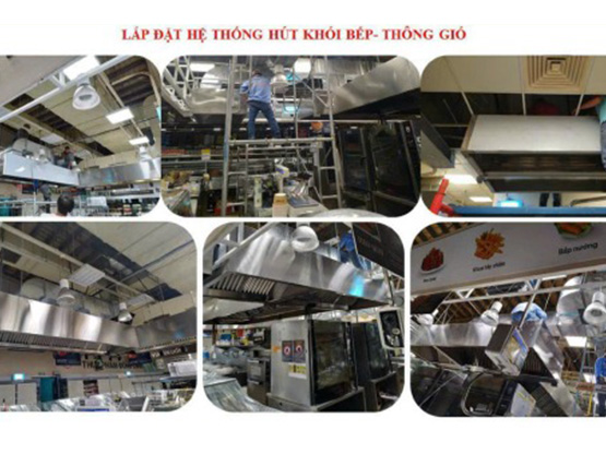 Thiết kế, thi công, lắp đặt, hệ thống hút khói bếp