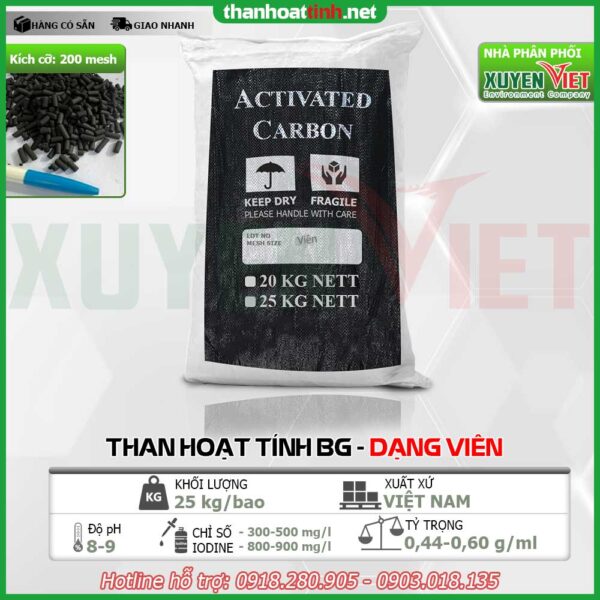 Than hoạt tính gáo dừa xuất khẩu BG