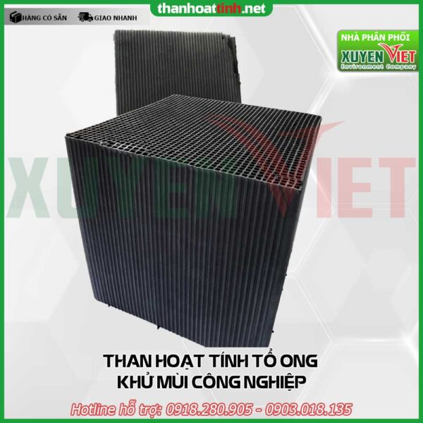 Than hoạt tính tổ ong lọc khí, khử mùi công nghiệp