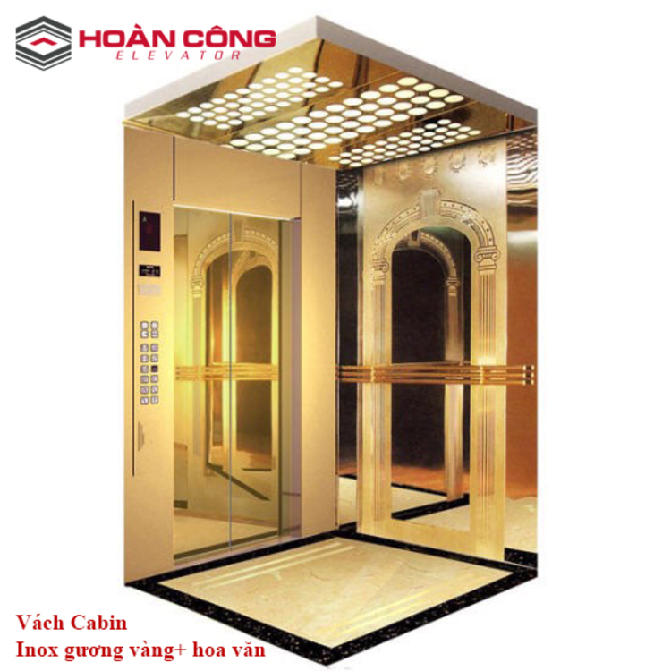 Thang máy tải khách họa tiết hoa văn