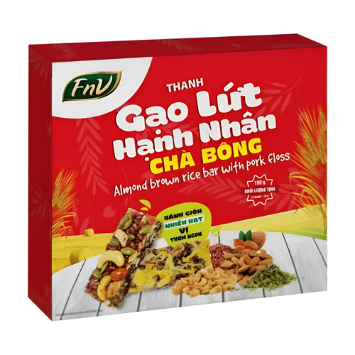 Thanh Gạo Lứt Hạnh Nhân Chà Bông 180g/Hộp