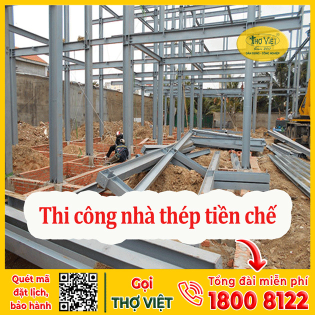 Thi công nhà thép tiền chế