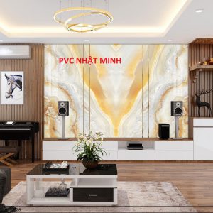 Thi công ốp vách tivi